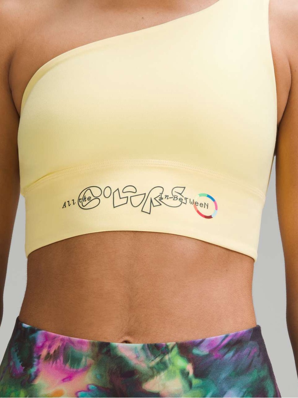 NWT Lululemon Align Asymmetrical Bra Light Support, A/B Cup *Pride Swirl Yellow